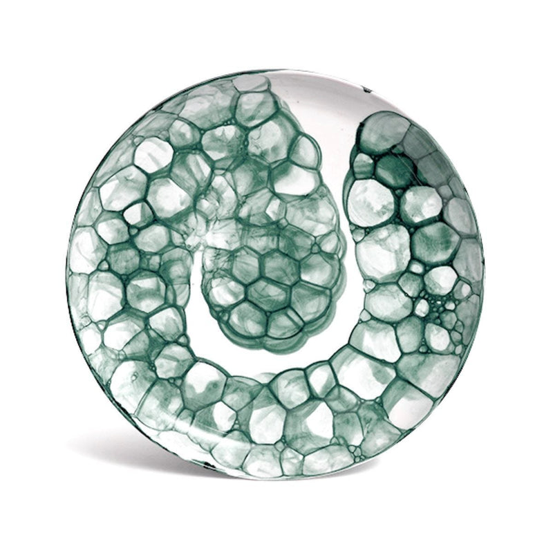 DB Ceramic medium teal plate with bubble glaze, UK version