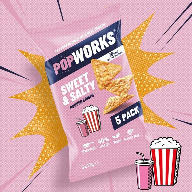 Popworks Sweet & Salty Multipack Popped Crisps   5 per pack