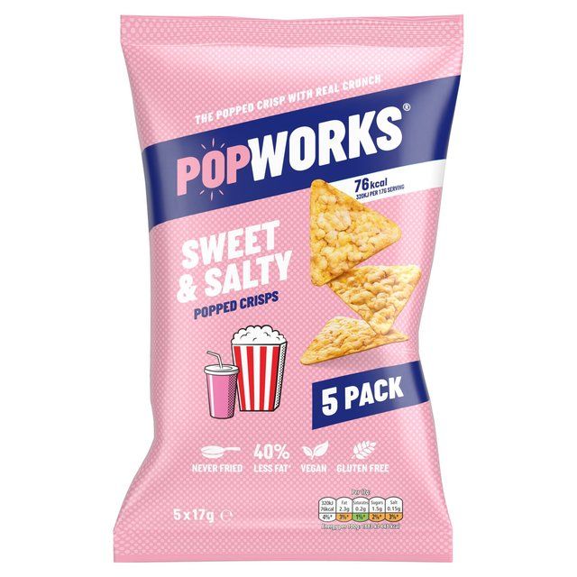 Popworks Sweet &amp;amp; Salty Multipack Popped Crisps   5 per pack