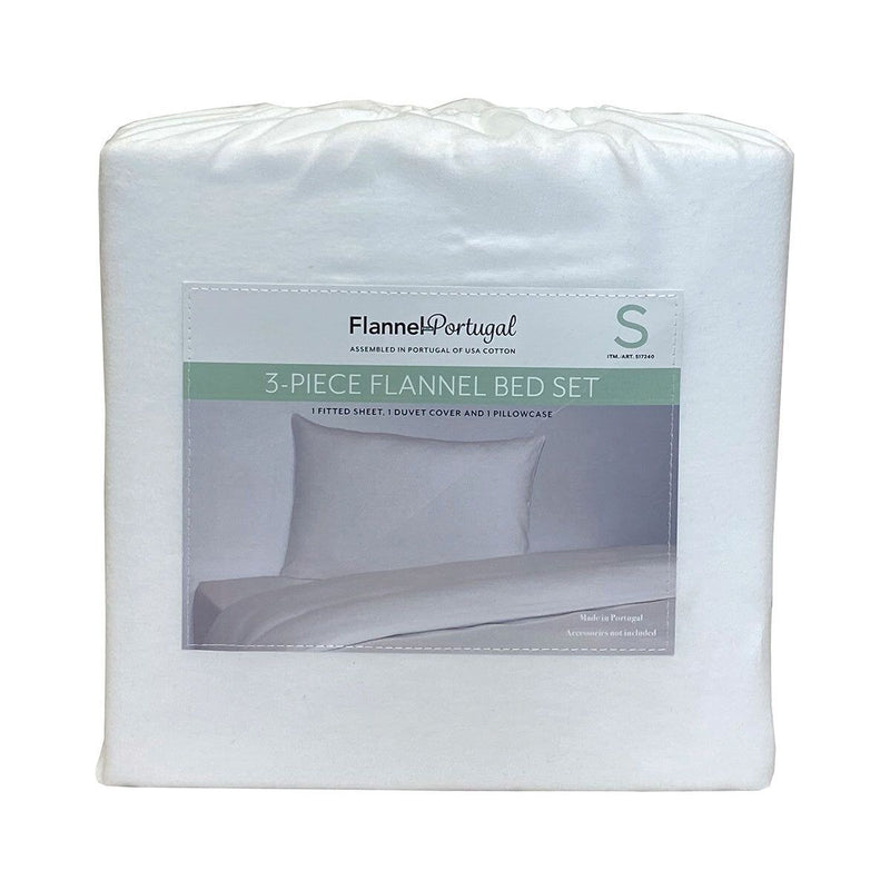 Portuguese Flannel Cotton Piece Single Duvet Set, in colours