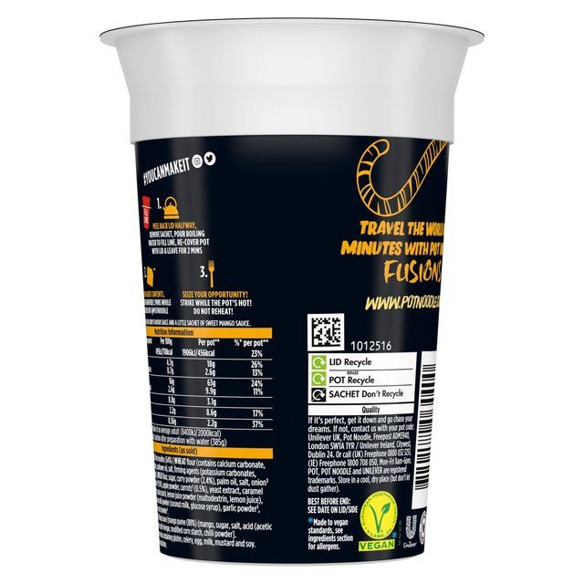 Pot Noodle Fusions Katsu Curry Instant Snack Noodle   100g
