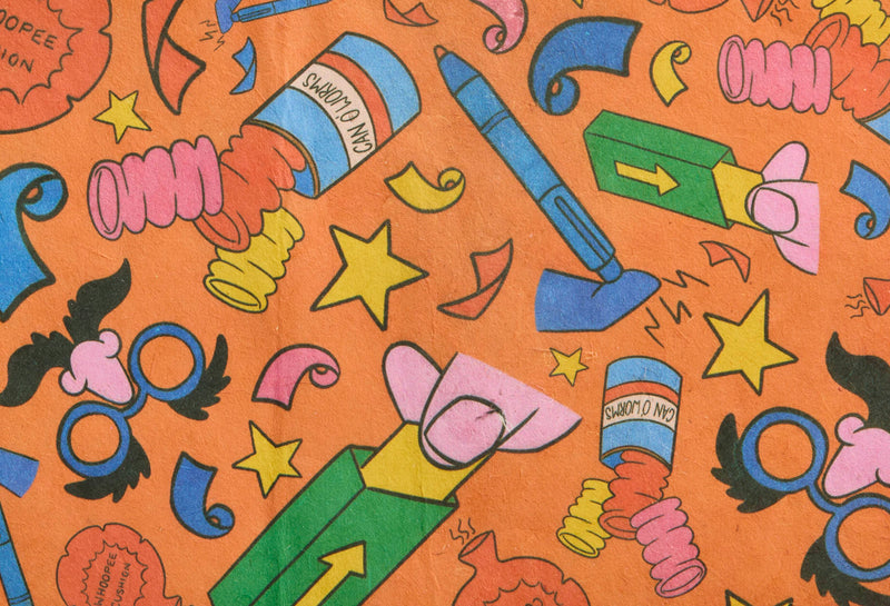Lush Practical Joker lokta gift wrap 35cm x 35cm, UK version