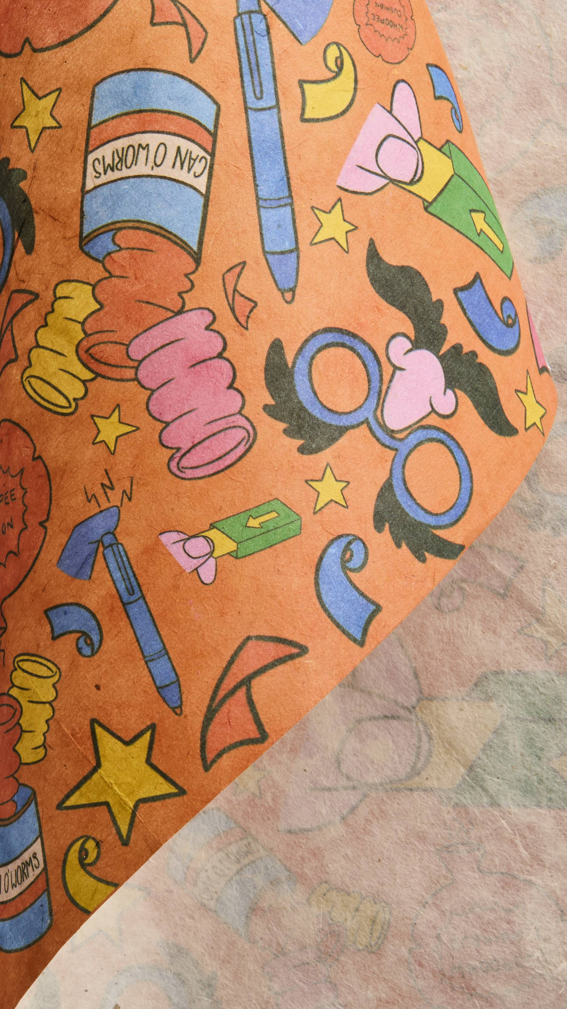 Lush Practical Joker lokta gift wrap 35cm x 35cm, UK version