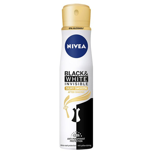 NIVEA Deodorant Black & White Silky Smooth Spray 250ml GOODS Superdrug   