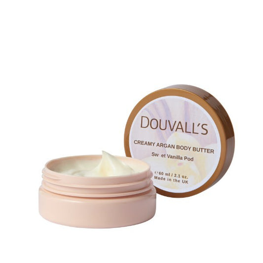 Douvall's Organic Creamy Argan Body Butter 60ml Vanilla GOODS Superdrug   