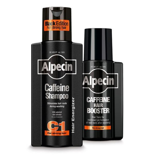 Alpecin Black Mens Shampoo and Caffeine Hair Booster Set GOODS Superdrug   