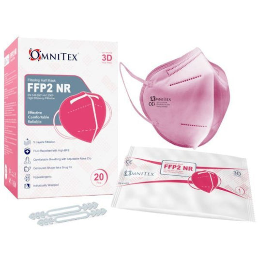 Omnitex FFP2 Face Mask - Pink 20pk (Individually Packed) GOODS Superdrug   