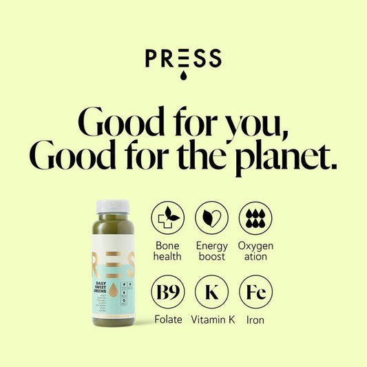 PRESS Daily Sweet Greens Raw Cold Pressed Juice   250ml