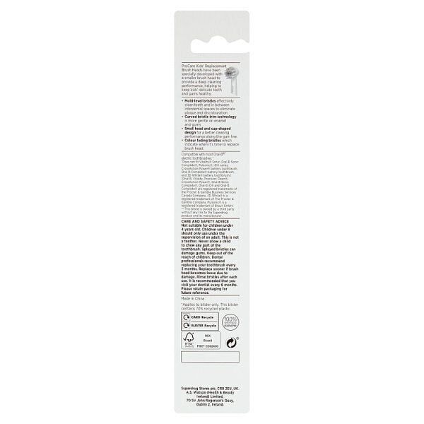 ProCare Kids Replacement Electric Toothbrush Heads x2
