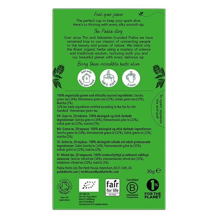 Pukka Organic Supreme Matcha Green 20 Tea Bags