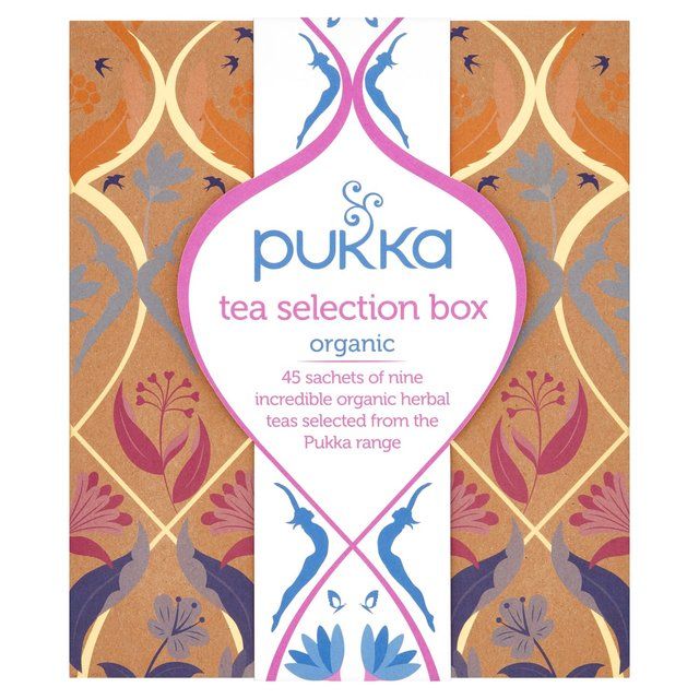 Pukka Organic Tea Selection Box 45 Home Compostable Herbal Tea Bags   45 per pack