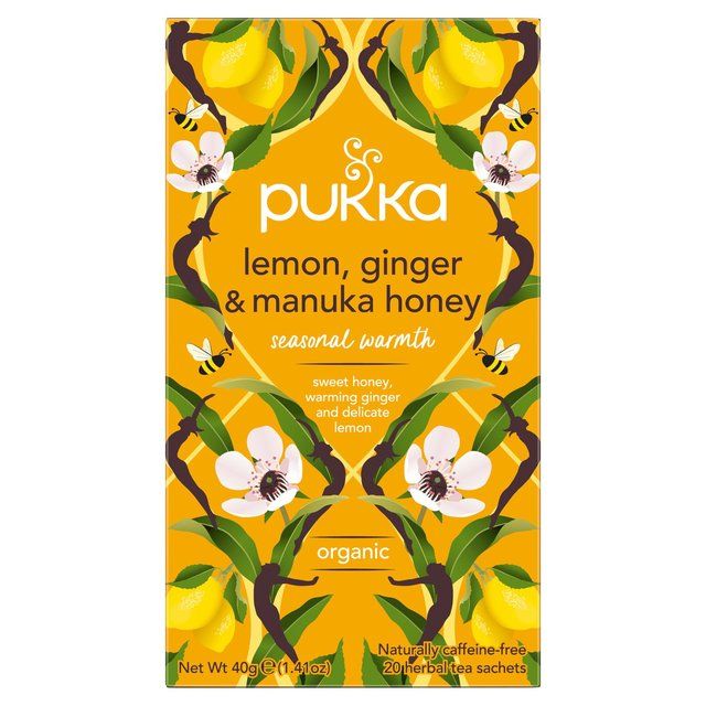 Pukka Tea Organic Lemon Ginger &amp;amp; Manuka Honey Tea Bags   20 per pack