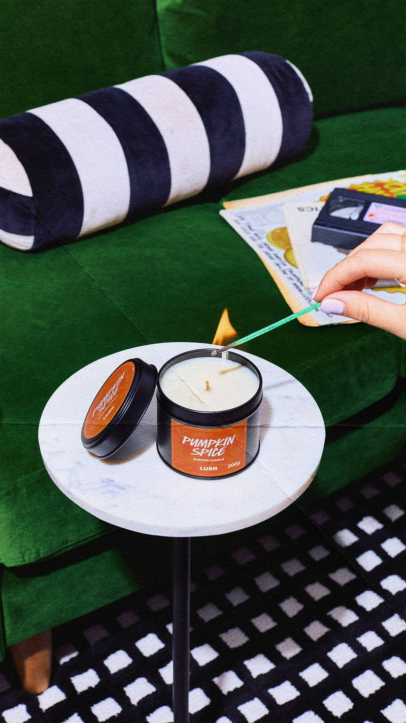 Lush Pumpkin Spice single wick candle, imported from the UK
