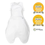 Purflo swaddle sleep bag 2.5 TOG 0-4 months soft white, UK version