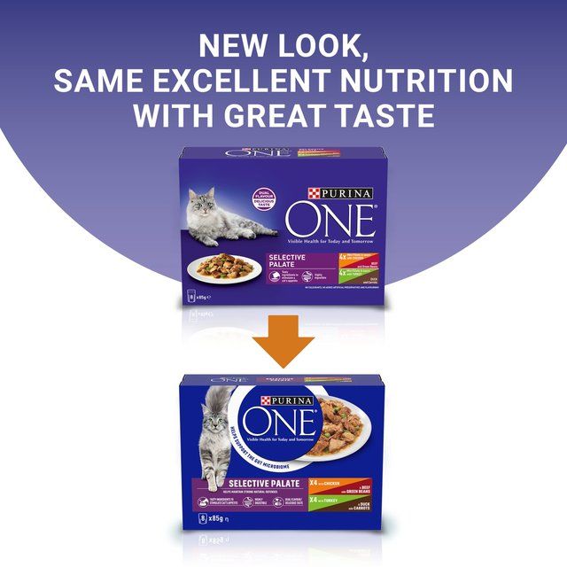 Purina One Mini Fillets Selective Palate Wet Cat Food   8 x 85g