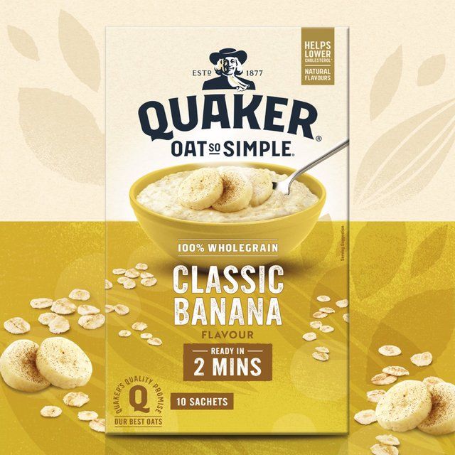 Quaker Oat So Simple Banana Porridge Cereal Sachets   10 per pack