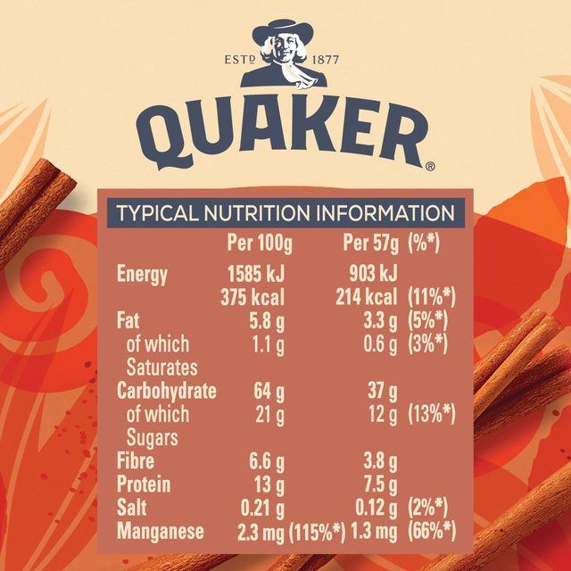 Quaker Oat So Simple Sweet Cinnamon Porridge Cereal Pot   57g