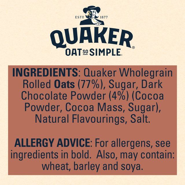 Quaker Oat So Simple Velvety Chocolate Porridge Φακελάκια δημητριακών 10 ανά συσκευασία