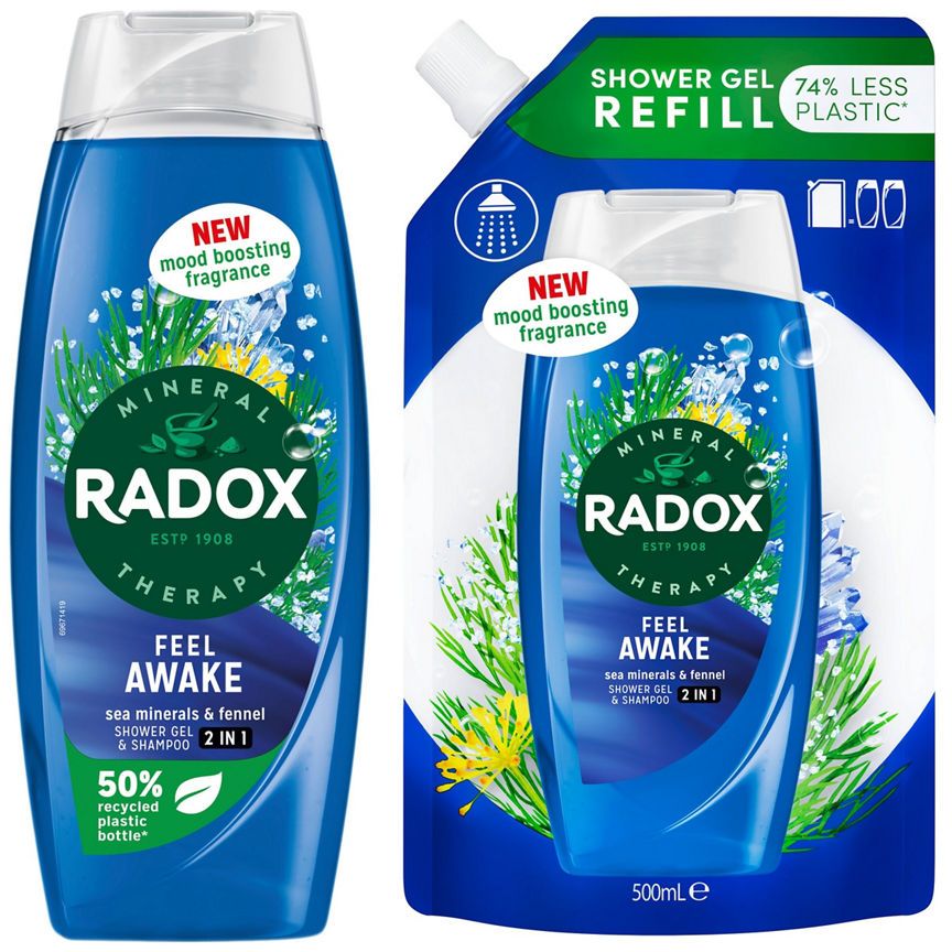 Radox Feel Awake Shower Gel &amp;amp; Refill Bundle