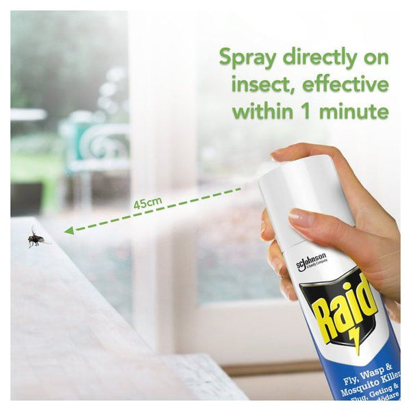 Raid Wasp, Mosquito & Fly Killer Eucalyptus Aerosol Spray 300ml - View #3