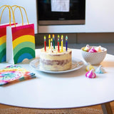 Rainbow Candles with Coloured Flames   12 per pack