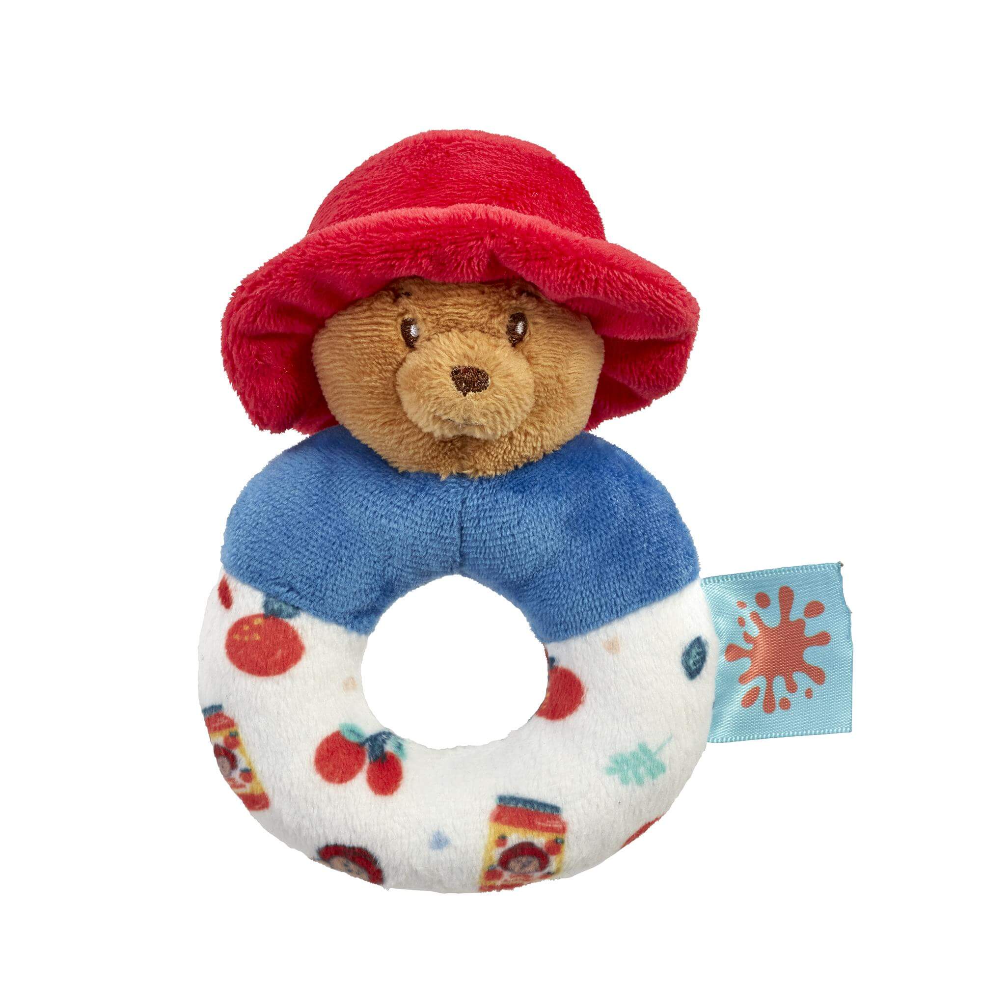 Paddington baby ring rattle soft plush blue ring, UK version