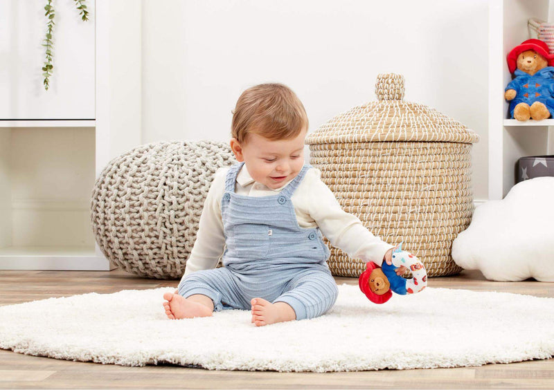 Paddington baby ring rattle soft plush blue ring, UK version