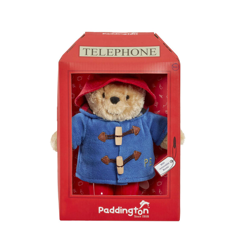Paddington soft toy in phone box packaging, imported from the UK