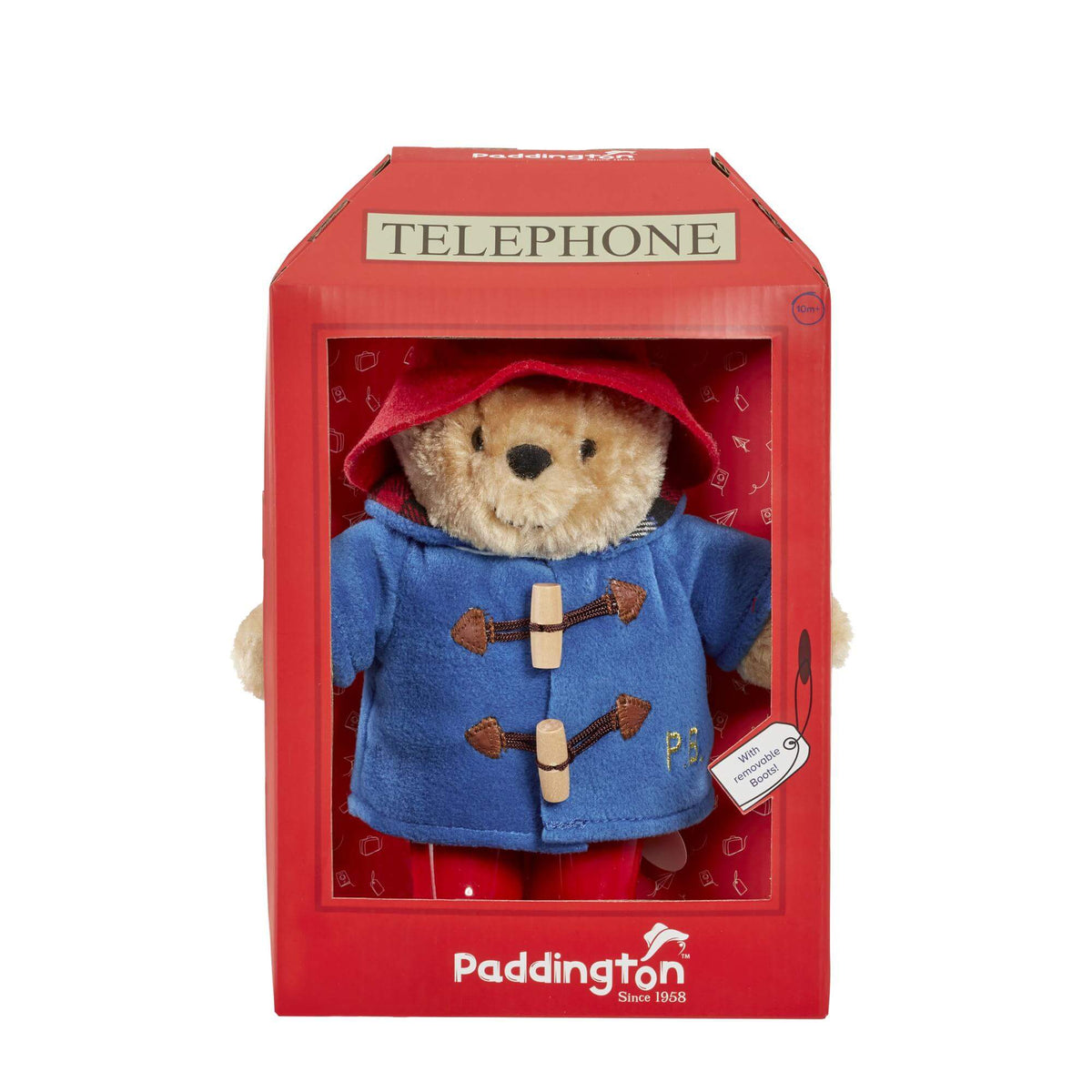 Paddington soft toy in phone box packaging, imported from the UK