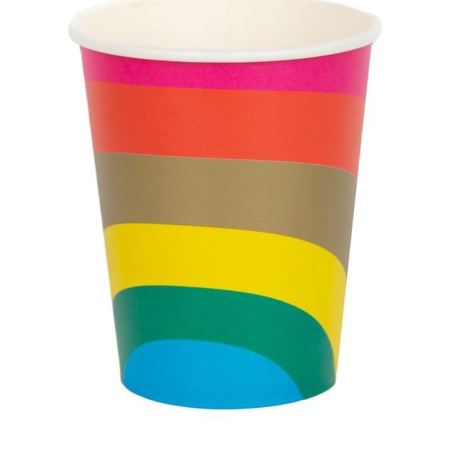 Rainbow újrahasznosítható papírból készült party poharak csomagonként 8 db