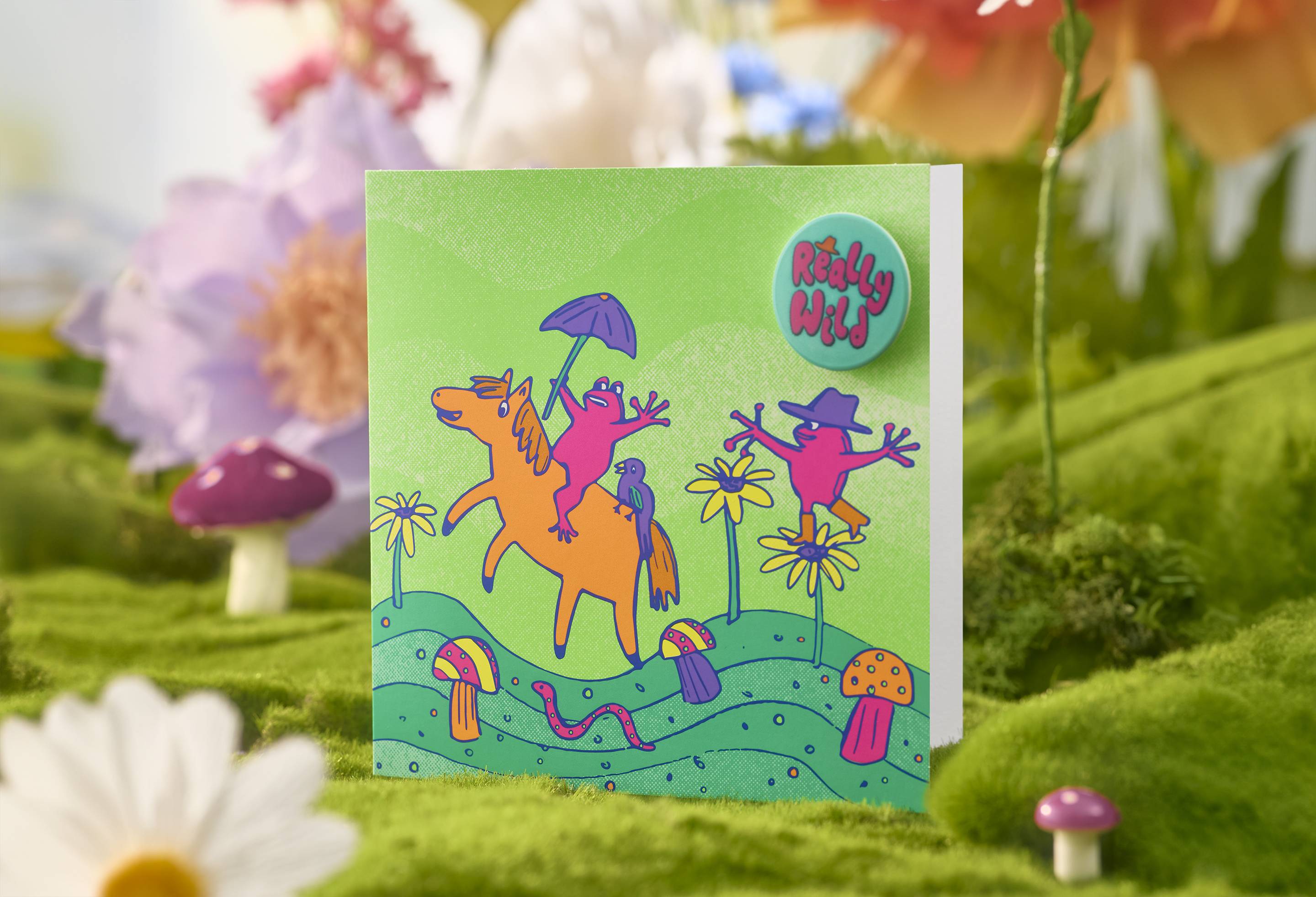 Lush Really Wild greetings card 150mm x 150mm, imported from the UK