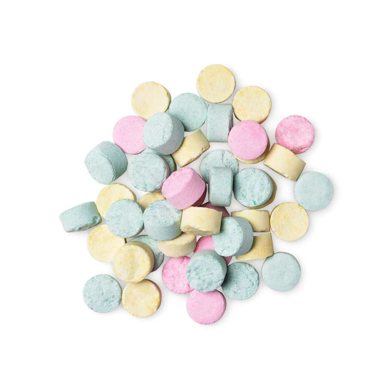 Lush Refresher toothpaste tabs with citrus fluoride-free formula - British product