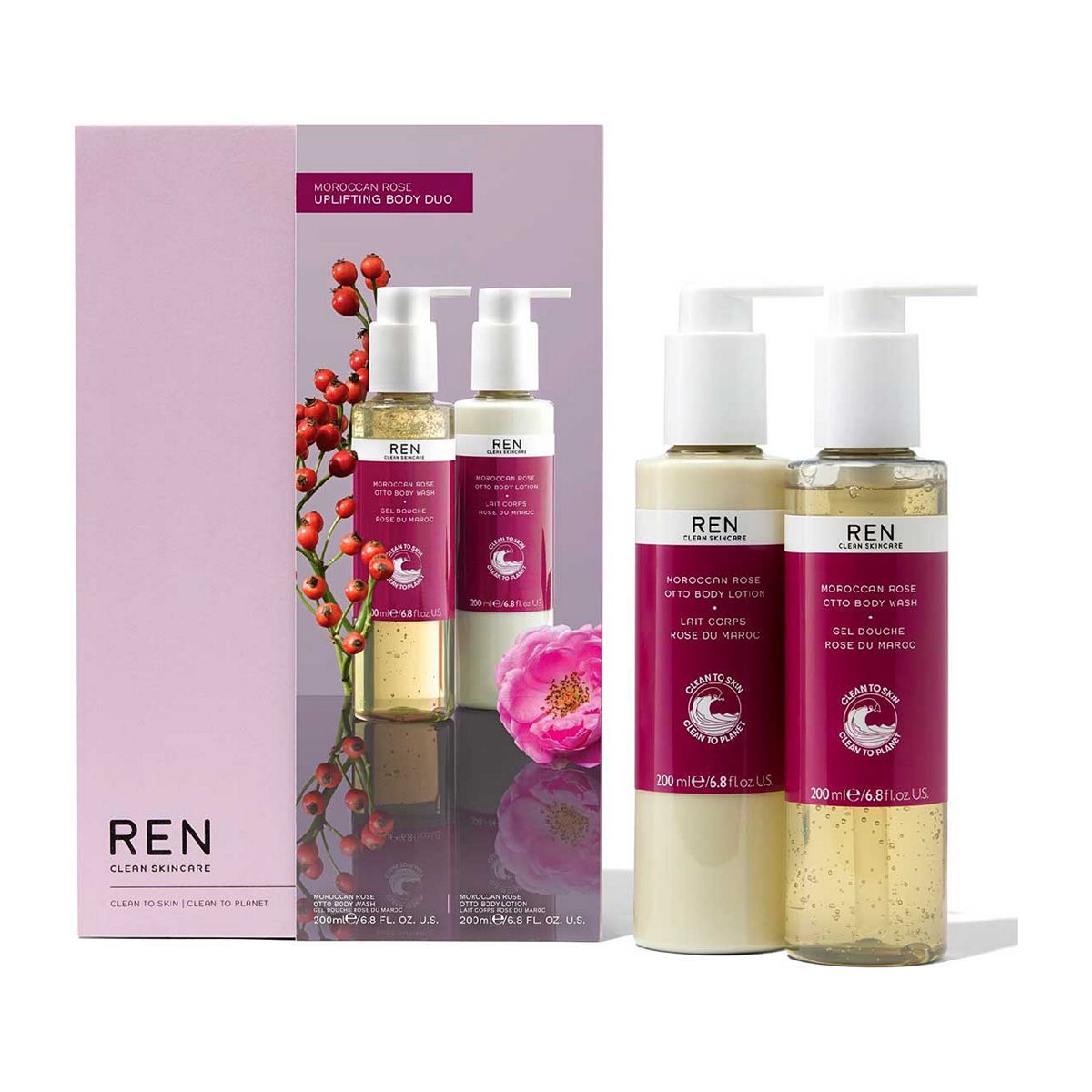 REN Clean Skincare Moroccan Rose Uplifting Body Duo