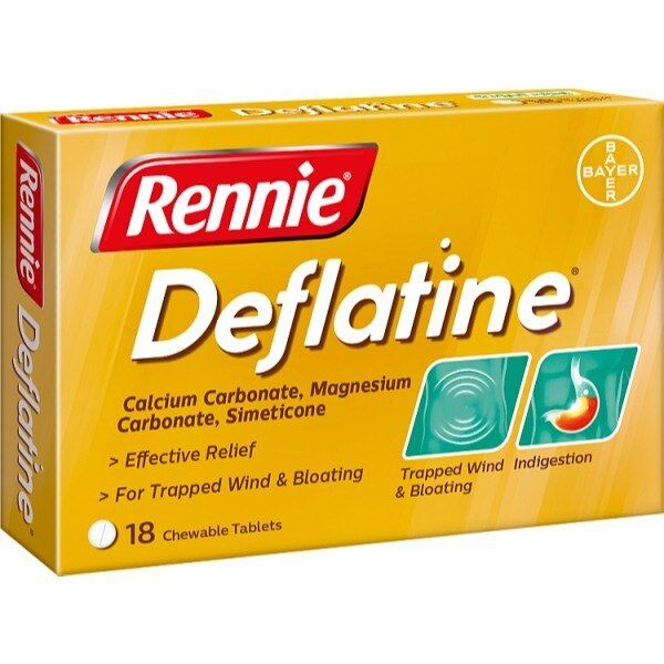 Rennie Deflatine Trapped Wind &amp;amp; Bloating 18 Tablets