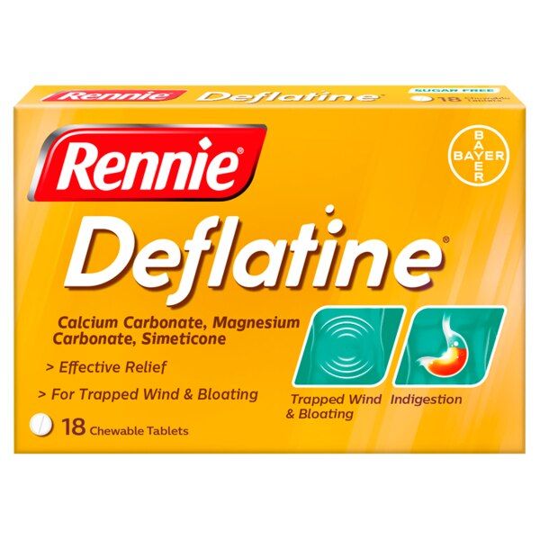 Rennie Deflatine Trapped Wind &amp;amp; Bloating 18 Tablets