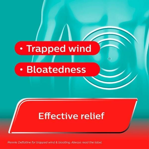 Rennie Deflatine Trapped Wind &amp;amp; Bloating 18 Tablets