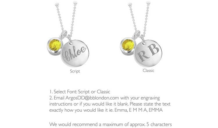 Revere Personalised Cubic Zirconia Pendant-Nov