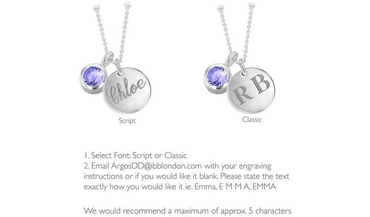 Revere Sterling Silver Personalised Pendant - June