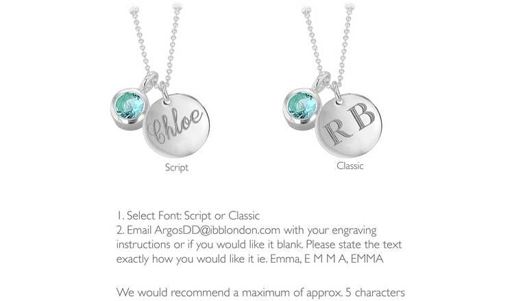 Revere Sterling Silver Personalised Pendant - March