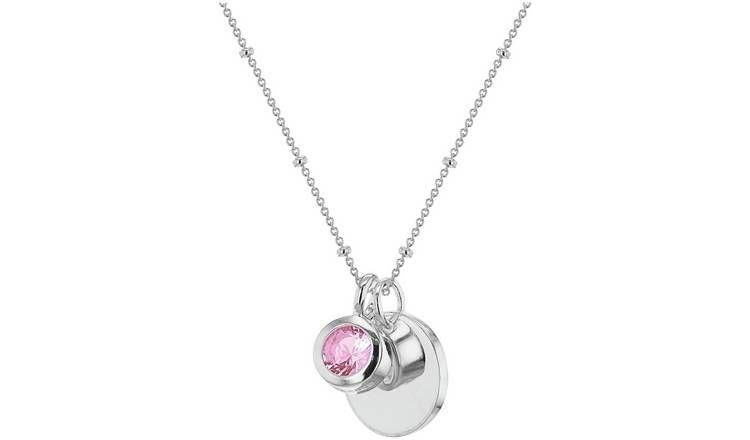 Revere Sterling Silver Personalised Pendant - October