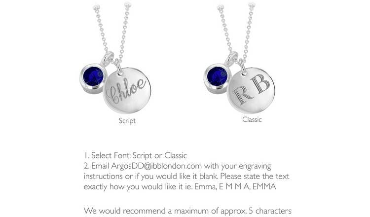 Revere Sterling Silver Personalised Pendant - September