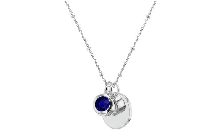 Revere Sterling Silver Personalised Pendant - September