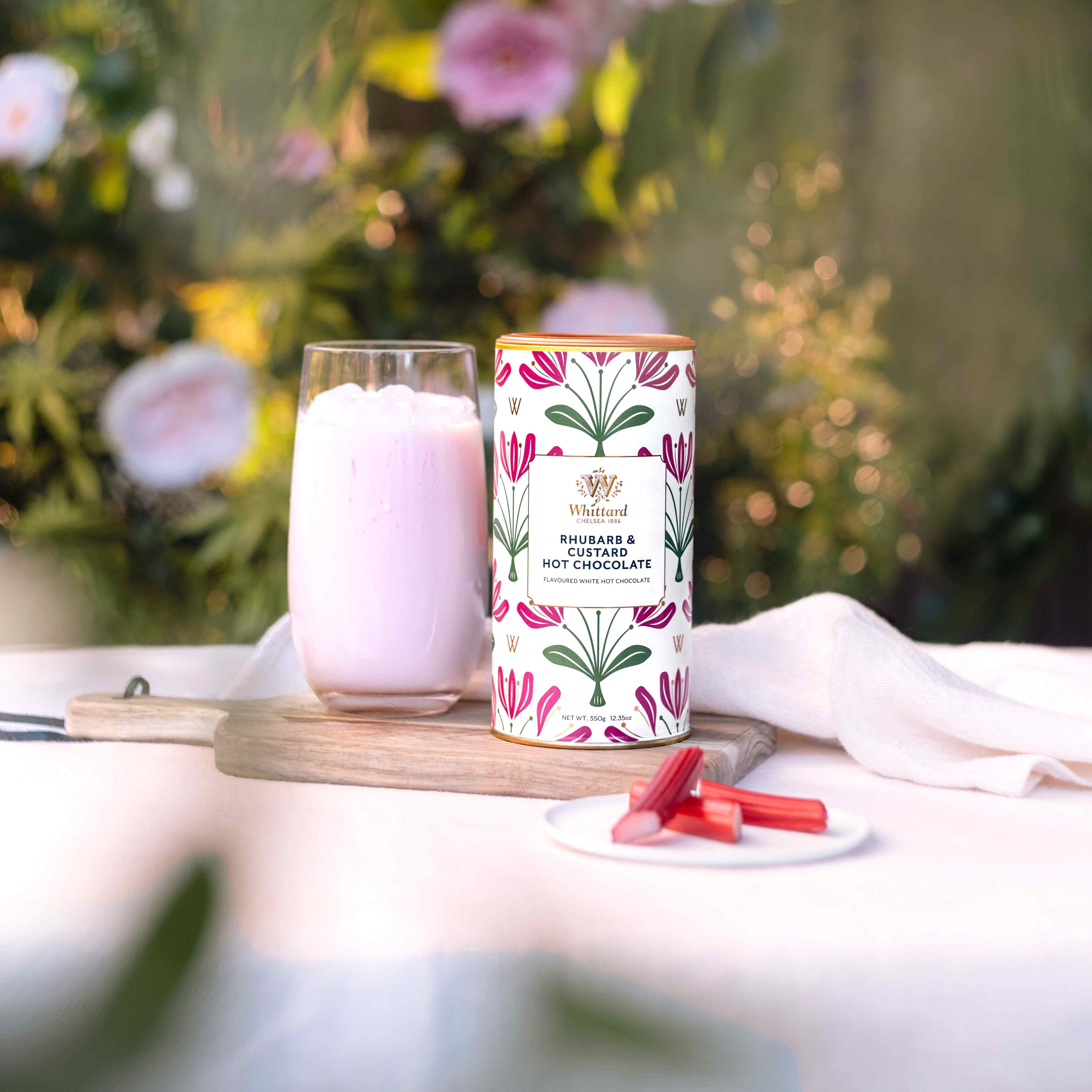Whittard Rhubarb Custard hot chocolate powder 350g, imported from the UK