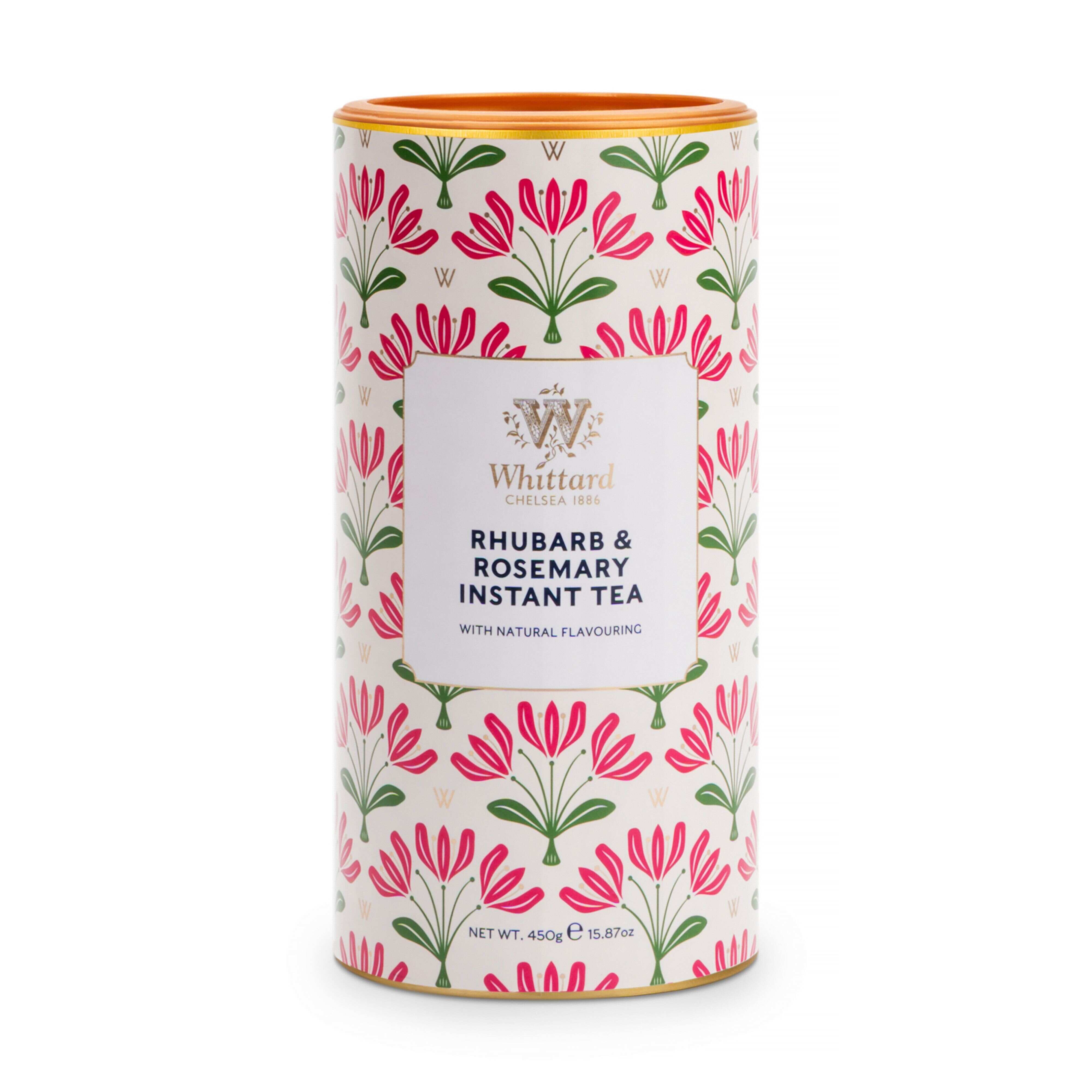 Rhubarb & Rosemary instant tea powder 450g, imported from the UK