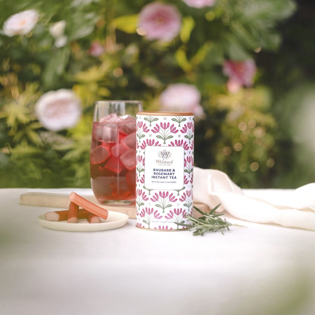 Rhubarb & Rosemary instant tea powder 450g, imported from the UK