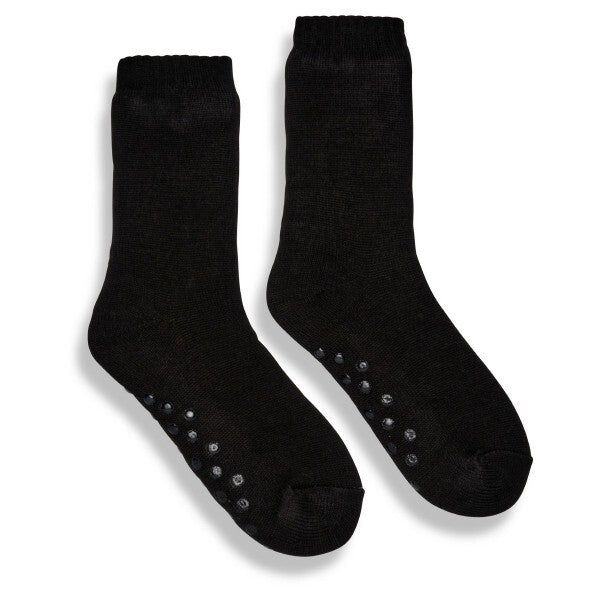 Ribbon Adult Eskimo Style Fleece Socks (4-7) Black