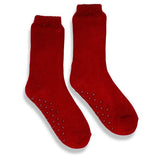 Ribbon Adult Eskimo Style Fleece Socks (4-7) Red
