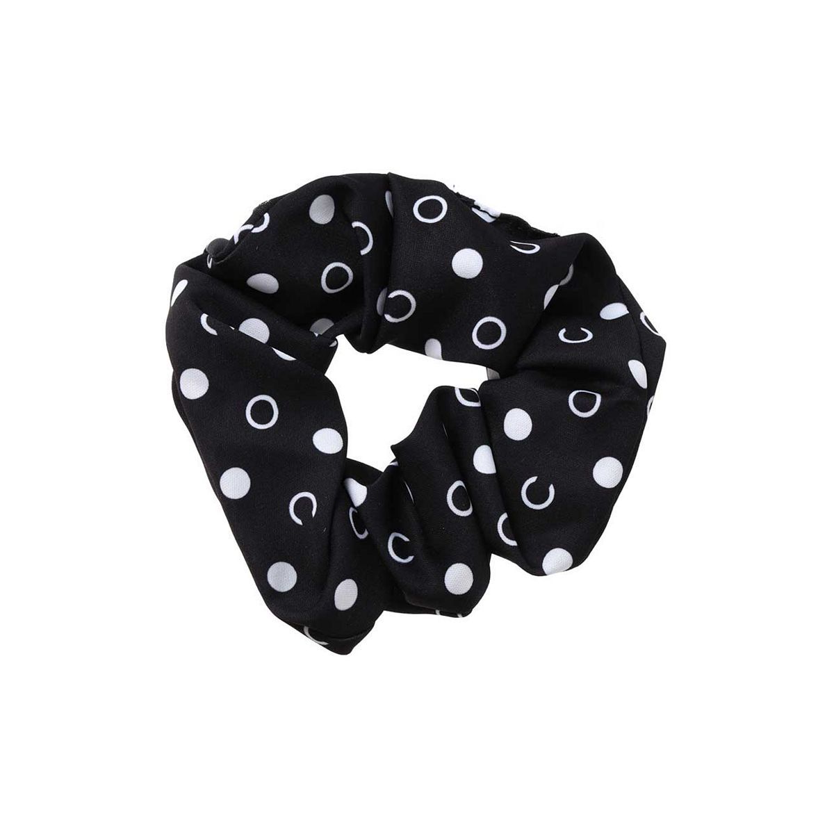 Ribbon &amp;amp; Asher Black &amp;amp; White Poka Dot Scrunchie