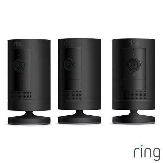 Ring Battery Stick Up Cam 3 Pack in Black