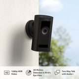 Ring Stick Up Cam Pro with Solar Panel in Black